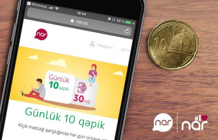  “Nar”-dan 10 qəpiyə günlük internet paketi təklifi 