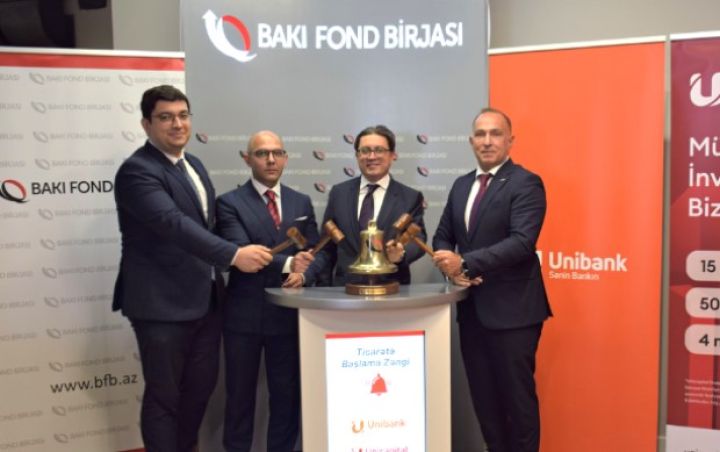 Bankın 20 milyonluq istiqrazları üçün zəng mərasimi oldu, ticarətinə başlandı
