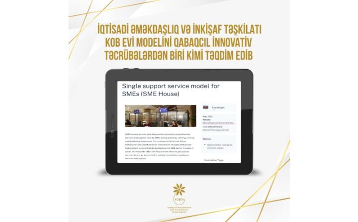 Beynəlxalq təşkilat Azərbaycanın KOB evi modelini qabaqcıl innovativ təcrübə kimi təqdim edib