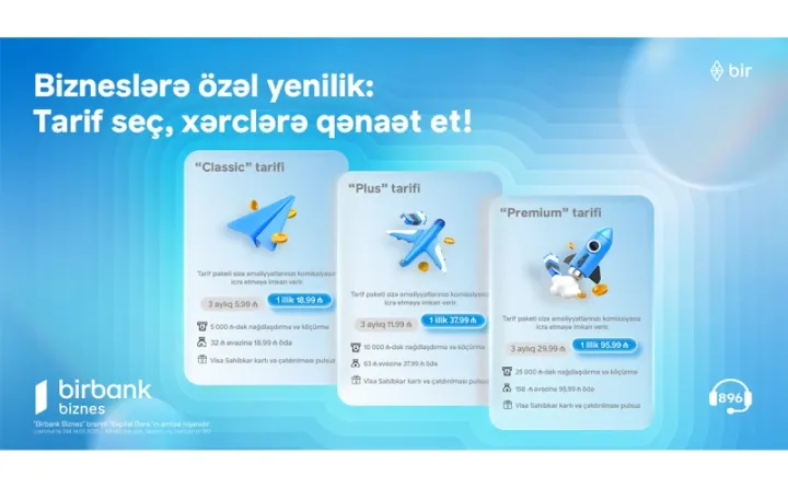 Birbank Biznes-dən sahibkarlar üçün yeni tariflər