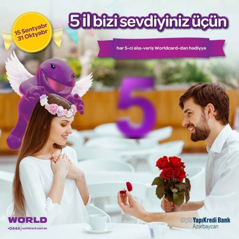 Worldcard 5 yaşında: 5 ildə 1.5 milyon manat bal hədiyyə!