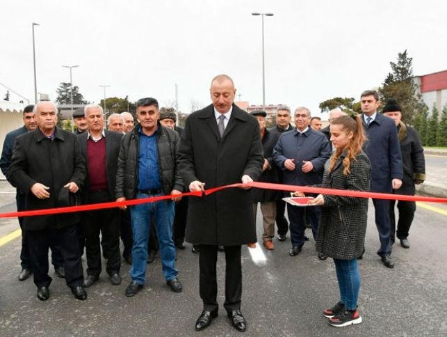 Bakıda yeni yol açıldı - İlham Əliyev açılışda