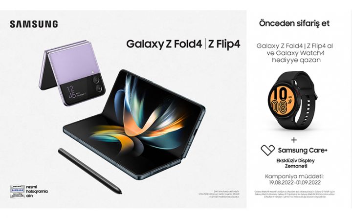 Galaxy Z Fold4 və Galaxy Z Flip4 öncədən sifariş et!